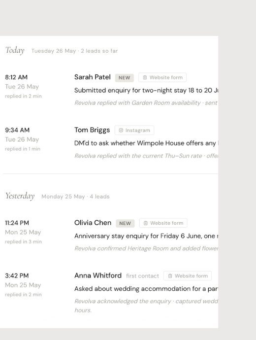 Incoming enquiries answered fast